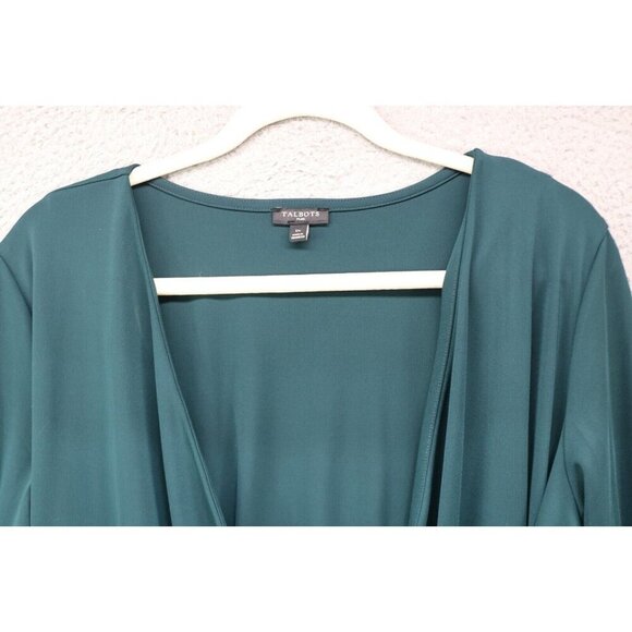 Talbots Plus V-Neck Wrap Tunic Long Sleeves-1X-Office-Business-Nice - Picture 2 of 6